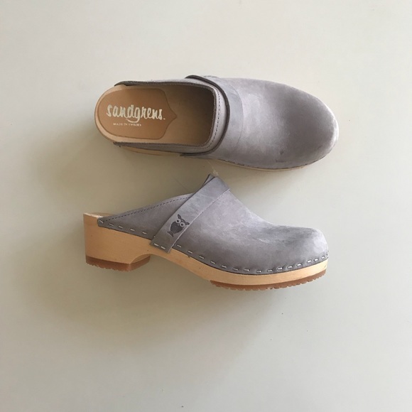 grey clogs